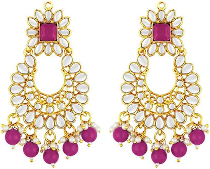 Aheli Bridal Kundan Faux Pearl Choker Necklace with Earrings Maang Tikka Gift for Women Indian Traditional Bollywood Fashion Jewelry Set