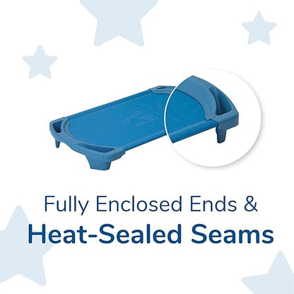 Children’s Factory Space Line Cot, Toddler, 42.5" Height, 22" Length, 9.5" Width, Blue (Pack of 4)