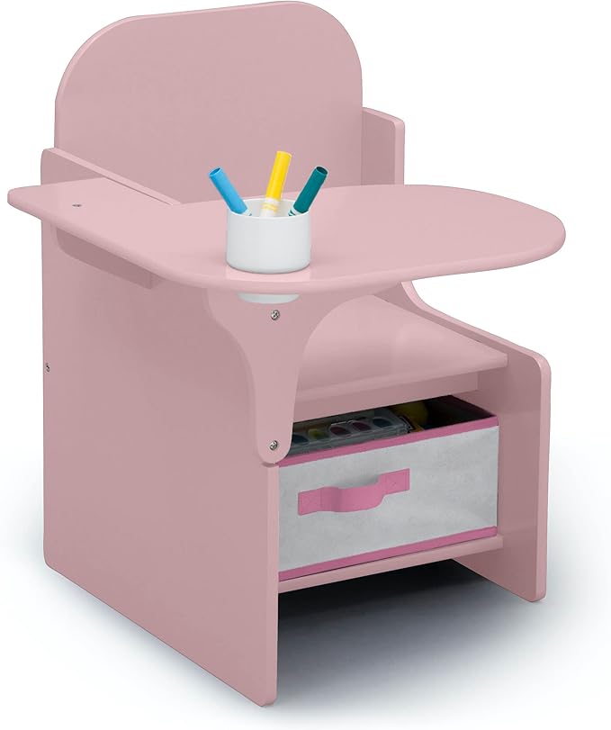 Delta Children MySize Chair Desk with Storage Bin - Greenguard Gold Certified, Dusty Rose