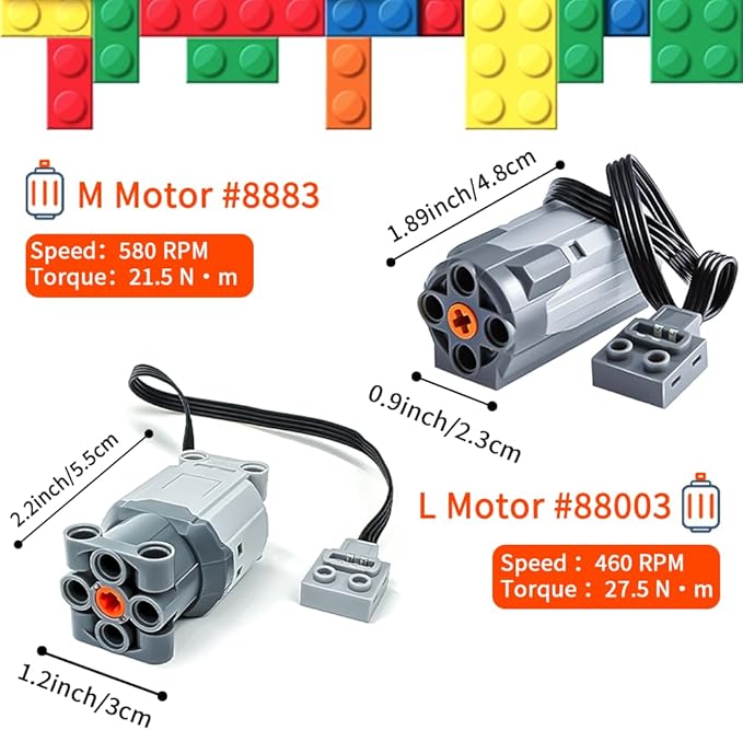 10-in-1 Motor Kit Compatible with Lego Technic, Motor Set with Powerful Motors, Advanced Control Functionality, Ultimate Compatibility, with Building Block Tool Kit