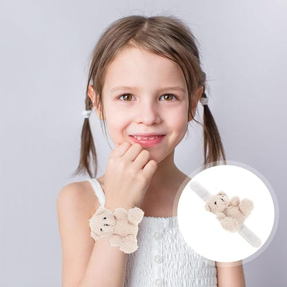 Abaodam Animal Slap Bracelet Bear Slap Bracelet Plush Stuffed Animal Hugger Snap Wrist Band for Kids Birthday Party