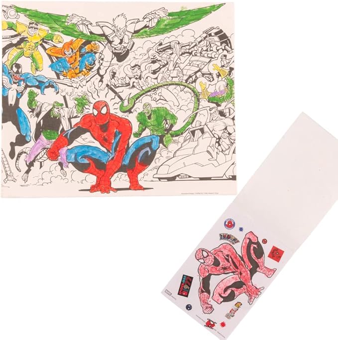 Innovative Designs Marvel Avengers Spiderman Creative Coloring Canvas Painting and Activity Set for Kids, 1000+ pcs