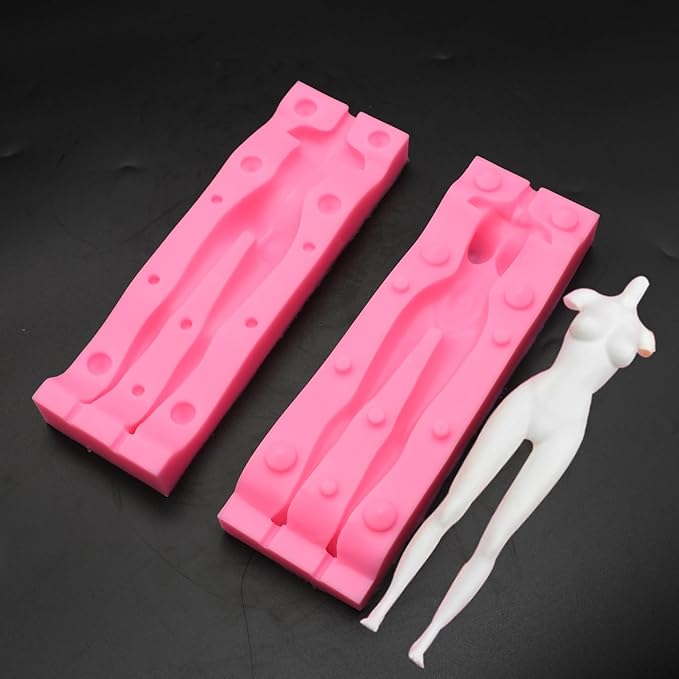 3D Human Body Silicone Clay Mold, Large Human Sculpture Polymer Mold Full Body Mold for Polymer Clay Craft (Small Female Body Set)