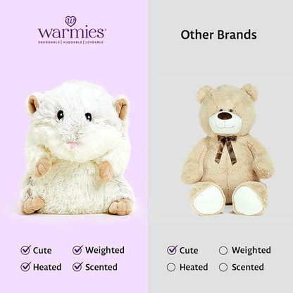 warmies Microwavable & Weighted Stuffed Animals, Hamster - Heated Stuffed Animal Plushie for Warmth & Comfort - Cute Soft Plush Toys for Adults & Children (Boys, Girls, Babies & Toddlers)