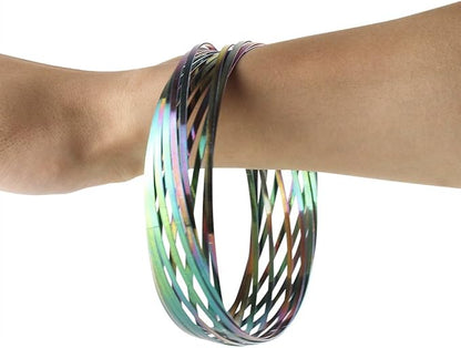 Flow Ring Kinetic 3D Spring Toy DE Kinetic Educational Magic Spring Toy for Kids and Adults Creative Gift(Color)