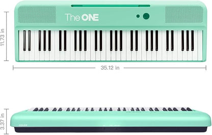 The ONE Smart Keyboard COLOR 61 Lighted Keys Piano Keyboard, MIDI Electric Piano for Beginners with 256 Tones, 64 Polyphony, Built-in LED Lights and Free Apps (Green)