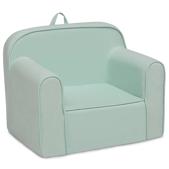 Delta Children Cozee Chair -Foam Kids Chair for Ages 18 Months and Up, Sage