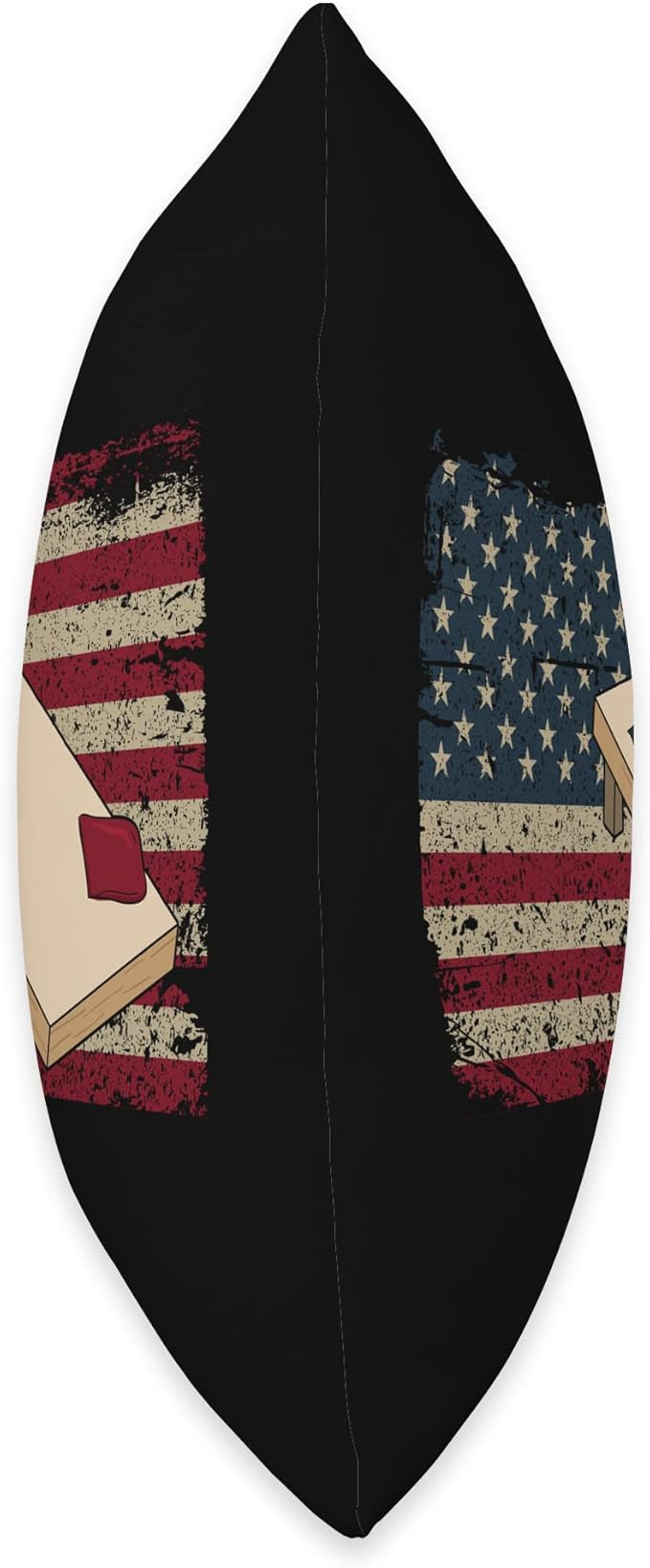 Cornhole Player America Flag Tee I Proud Bean Bag Game Board Throw Pillow, 18x18, Multicolor