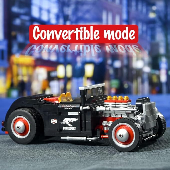 RiceBlock Champion Car Building Toys Gifts for Kids Boys Aged 7-14, Retro Car Building Blocks Sets, 452 Pieces DIY Building Kit Compatible with Lego Sets