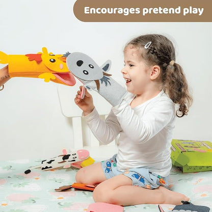 jackinthebox Hand Puppet Making Kit -6 Farm Animals Felt Puppet Craft Kit for Kids,Creative DIY Arts & Crafts Kit Make Your Own Puppets for Storytelling Role Play, Great Craft Gifts for Kids Ages 4-8