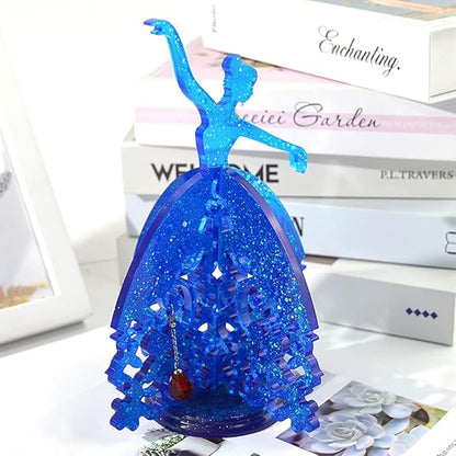Dancing Girl Trinket Display Shelf Epoxy Molds for 3D Demonstrate Jewelry DIY Resin Casting Silicone Mold, 8.8" x 6"