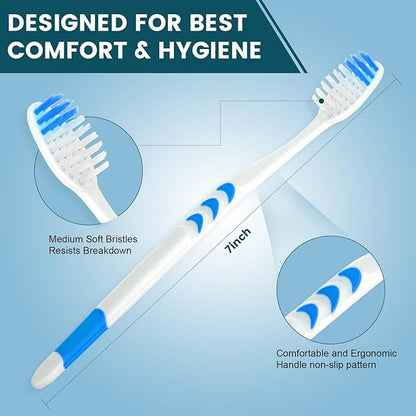 Navona 150 PCS Individually Wrapped Bulk Toothbrush Pack, Disposable Toothbrush, Soft Toothbrush for Adult or Kid, Soft Bristle Toothbrush, Ergonomics Handle, Perfect for Travel, Hotel, Donation