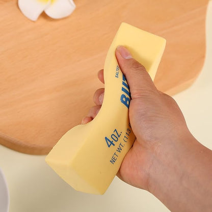 Lyreh 5pcs Squeeze Butter Toy, PU Material Butter Stick Slow Rising Squishy Food Fidget Toy for Office School Relieving (Light Yellow)