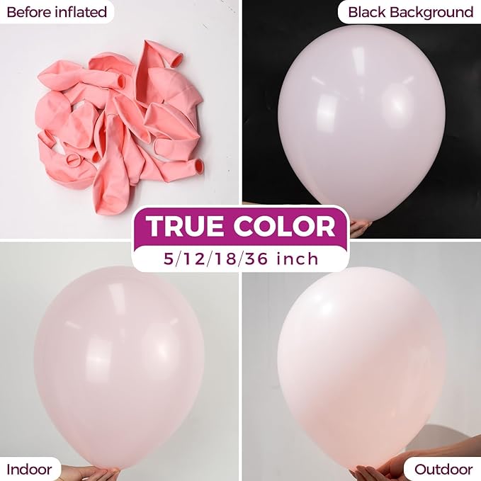 Bezente Pastel Pink Latex Party Balloons -100 Pack 12 inch Round Helium Light Pink Bridal Pink Balloons for Easter Wedding Bridal Shower Gender Reveal Birthday Princess Party Decorations