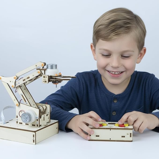 Robot Arm Kits Robotics for Kids Ages 8-12-14-16 Teens Adults STEM Toys Building Engineering 9 10 11 13 14 15 16+ Year Old Boys Grils Gifts Easter Basket Stuffers DIY Craft Science Circuit Project