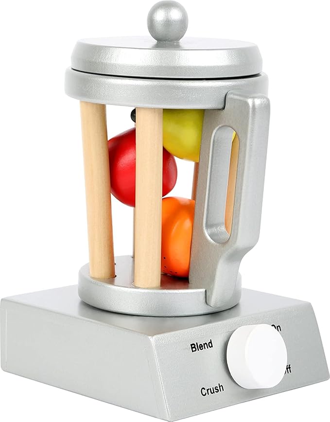 Small Foot Wooden Toys Wooden Blender Set Includes Fruit for Play Kitchens Designed for Children Ages 3+, Multi (10596)