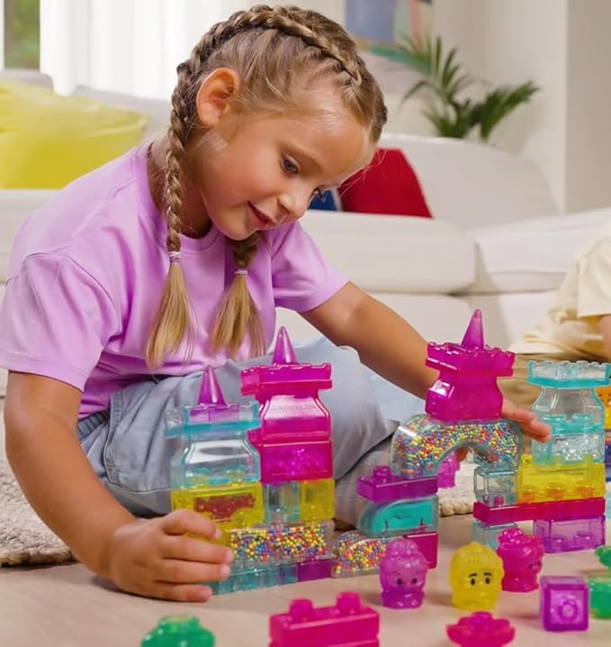 Jelly Blox Classic Castle Set | Includes 45 Pieces | Toddler & Preschool Building Blocks Kids Can Squeeze, Stretch, Squish | MESH ACCREDITED | Safety Tested & Ouch-Free | Sensory Play Toy for Ages 2+