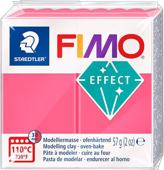 Staedtler FIMO Effects Polymer Clay - -Oven Bake Clay for Jewelry, Sculpting, Translucent Red 8020-204