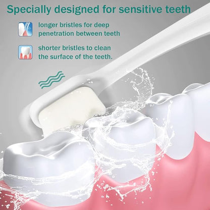 GoldDawn Extra Soft Toothbrush for Sensitive Teeth and Gums， Micro Fur Manual Toothbrush with 20000 Ultra Soft Bristle, Excellent Cleaning Effect， Perfect for Kids & Adults (6 Pack)