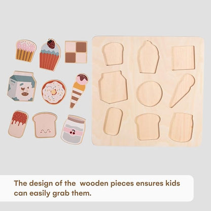CHILDLIKE BEHAVIOR Wooden Puzzle - Toddler & Kids Wood Toy Puzzle - Educational Wooden Puzzle Set - Montessori Peg Board Toys Tool - Learning Non- Platic Puzzles Board for Toddlers Ages 1-3