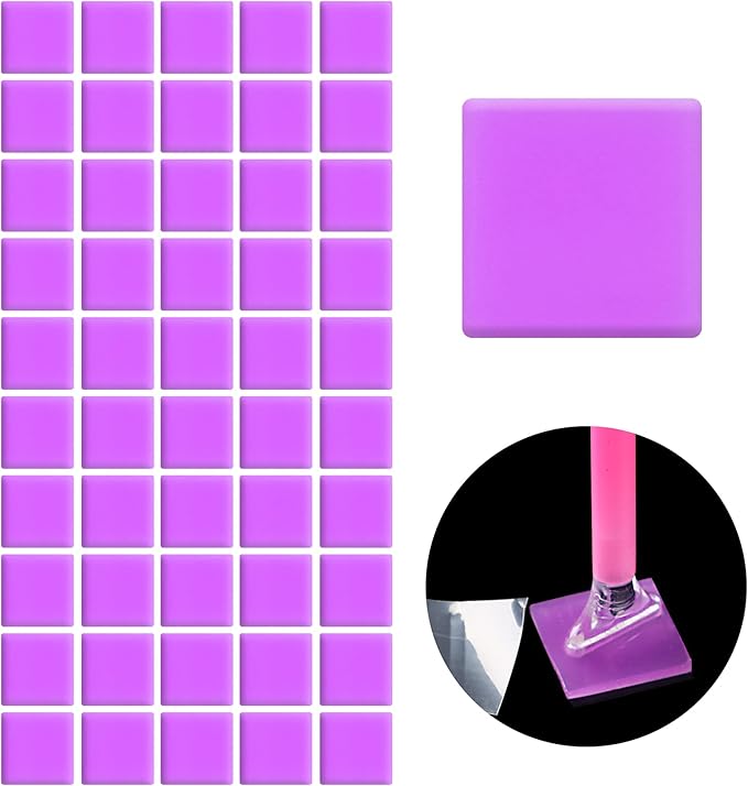 FEBSNOW Painting Glue Clay DIY Diamond Embroidery Wax Tool Set (Purple 60 pcs)