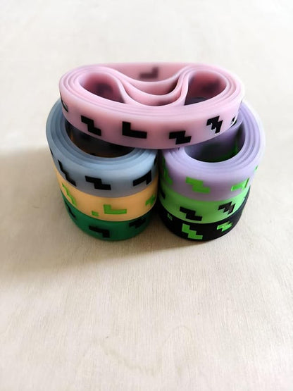 Pixel Party Favors,Miner Birthday Decorations,28 Pieces Glow in the Dark Silicone Bracelets,Birthday Party Supplies for Kids