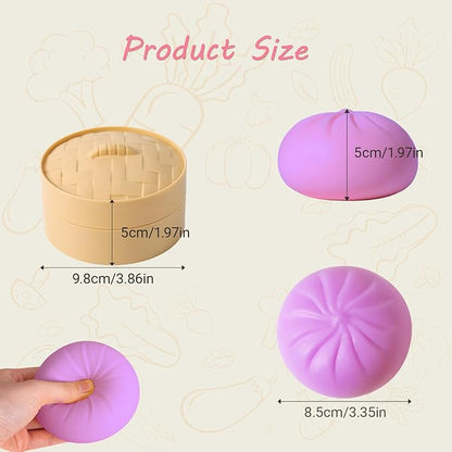 Dumpling Squishy, Mystery Squishy Dumpling Box, Fidget Toys Adults & Teens, Easter Basket Stuffers, Stocking Stuffers, Sensory Stress Ball Squeeze Toys for Stress Relief (Deep Purple)