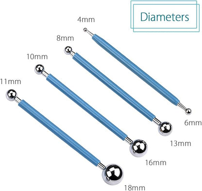 Meuxan 10 Piece Dotting Tools Ball Styluses for Rock Painting, Pottery Clay Modeling Embossing Art