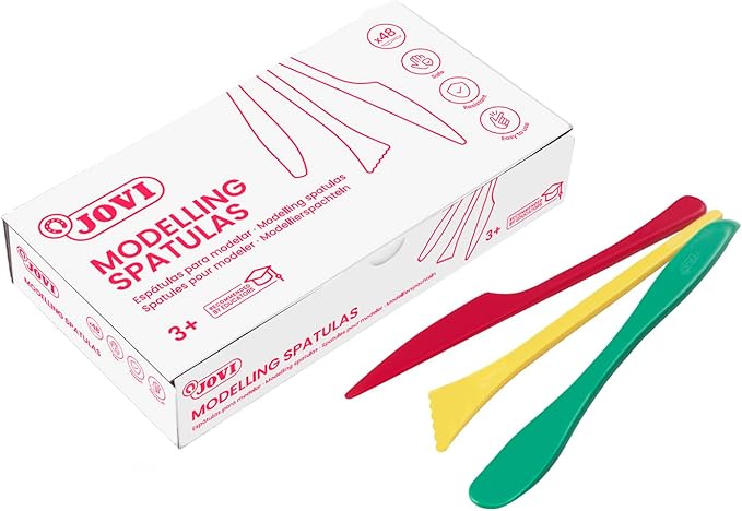Jovi - Bulk Modeling Tools, Schoolpack, Plastic Can with 48 Sculpting Tools (3 Models x 16 Pieces Each), Back to School Supplies for Teachers, Ideal for Modeling Clays
