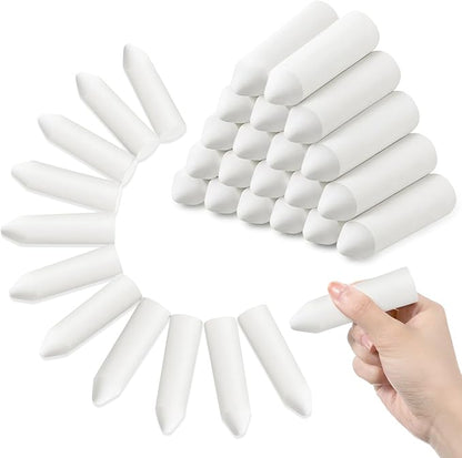 Fulmoon 40 Pcs Jumbo Sidewalk Chalk for Kids Outdoor Art Non Toxic Large Washable Street Chalk for Adults Drawing Painting Graffiti Classroom(White,Sharp Style)