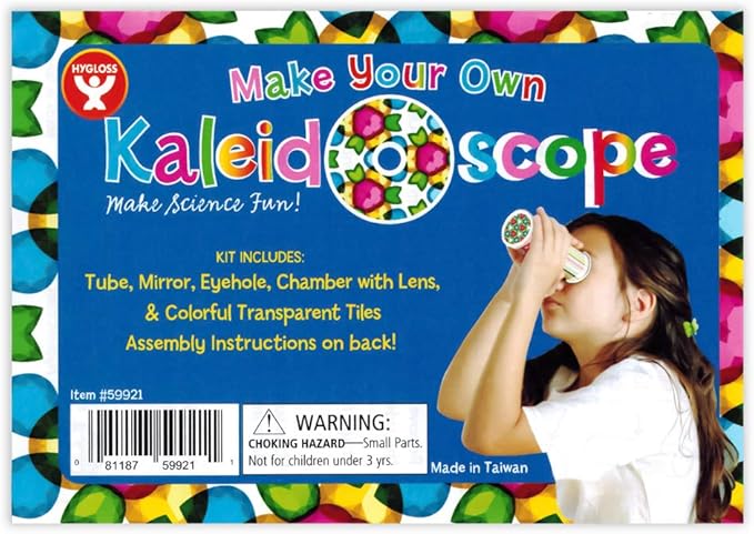 Hygloss Products Kaleidoscope Kit For Kids - Make Your Own Kaleidoscopes - 6-3/4 x 1-3/8 Inches, 1 Pack