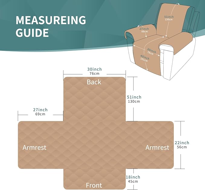 vctops Sherpa Fleece Recliner Chair Cover Super Soft Warm Plush Sofa Slipcover Furniture Protector Non Slip Washable Reclining Chair Cover for Kids, Pets (Dark Grey,30"x91")