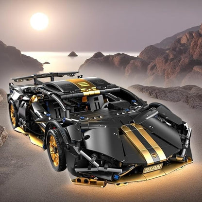 Sport Race Car Building Block Sets for Adults Boys,Black Racing Supercar Toys Kits Collectible 1:14 MOC Model Construction Birthday Gifts for Men Teens Age 8-12 12-16,8 9 10 11 12 13 14 14+