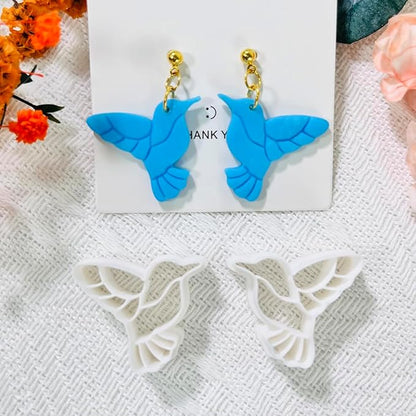 Xaekicr Hummingbird Polymer Clay Cutters – 4 Pcs Clay Cutters for Polymer Clay Jewelry, Bird Shape Clay Earring Cutters, DIY Clay Tools for Earrings and Crafts