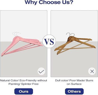 FairyHaus Natural Cedar Hangers 24Pack, Smooth Finish Wooden Coat Suit Hangers - Slim Sleek & Flat Cedar Wood Shirt Hangers with 360° Rotating Hook, Durable Cedar Clothes Hangers