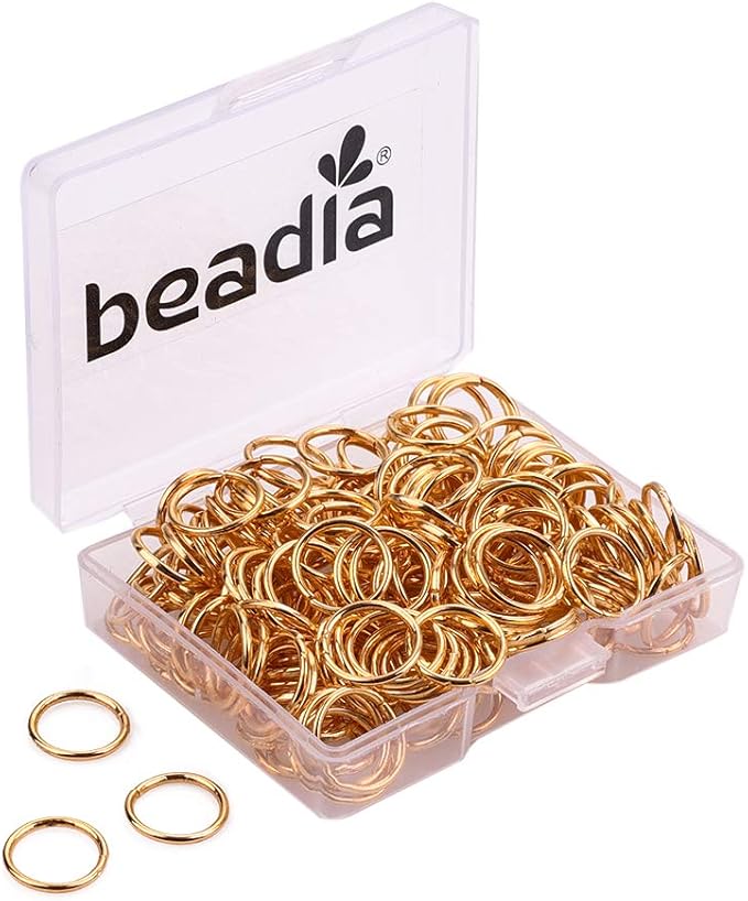 Open Jump Rings Gold 0.9x10mm 200pcs for DIY Jewelry Making Supplies