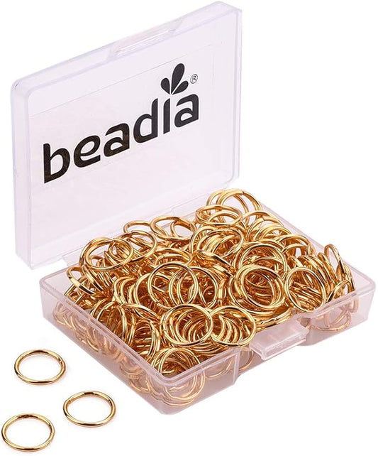 Open Jump Rings Gold 0.9x10mm 200pcs for DIY Jewelry Making Supplies