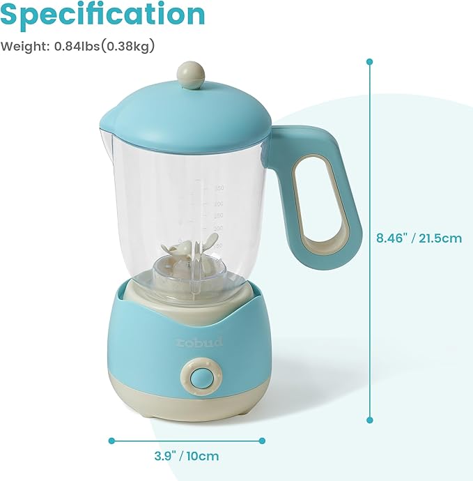 ROBUD Toy Juicer, Pretend Play Kitchen Appliance for Kids with 9 pcs Accessories, Toys-Fruit Juicer Maker with Realistic Light and Sound, Boys & Girls Toys Ages 3+