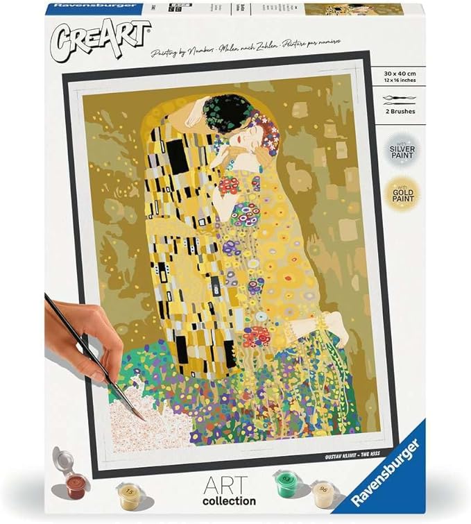 Ravensburger Klimt: The Kiss Paint by Numbers Kit for Adults - 23648 - Painting Arts and Crafts for Ages 14 and Up