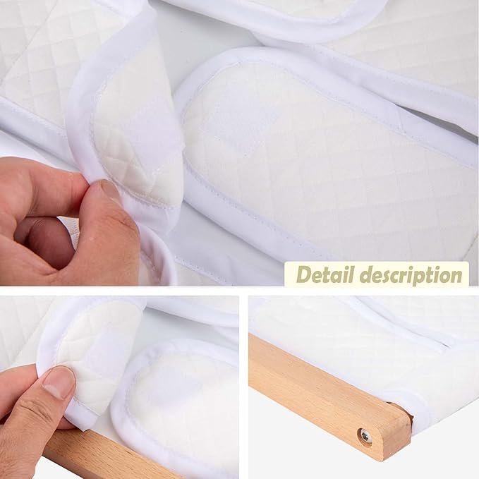 Montessori Wooden Toys for Dressing Learning Board Learning Basic Dressing Skills - Buttons, Snaps, Zippers, Belt Buckles & Velcro Toys for 1 2 3 Year Old Toddlers Sensory Toy Gifts(Velcro Cloth)