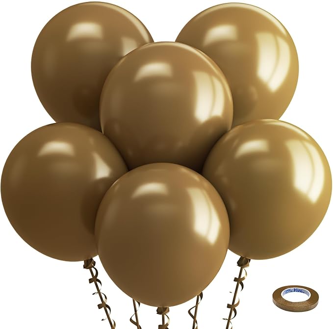 Bezente Brown Balloons 18 Inch - 30 Pack Large Thick Brown Balloons Big Round Coffee Brown Latex Balloons for Birthday Bridal Shower Wedding Anniversary Party Decorations