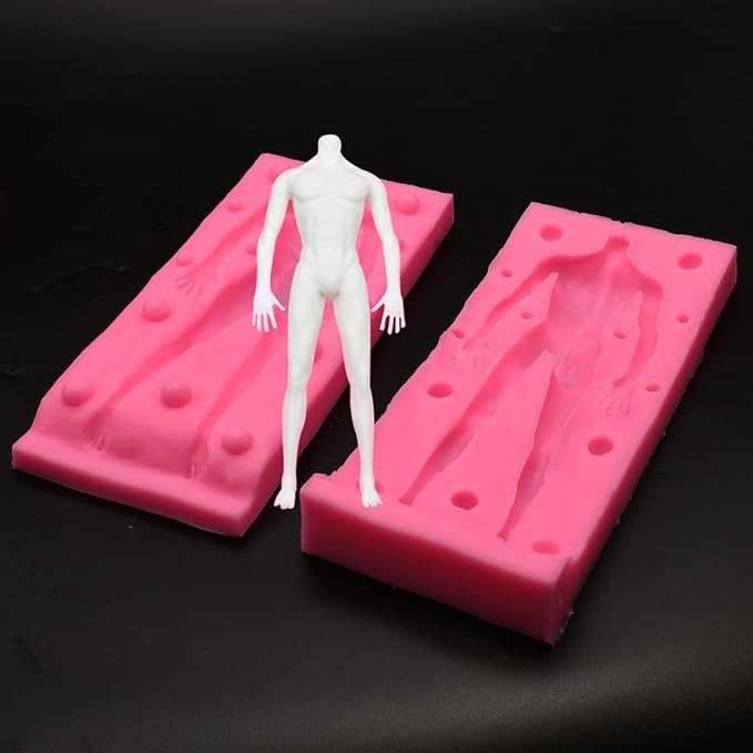 3D Human Body Silicone Clay Mold, Large Human Sculpture Polymer Mold Full Body Mold for Polymer Clay Craft (Large Man Body)