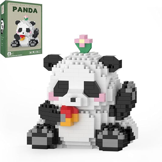 Mini Building Blocks- Waving Panda, Party Favors- Micro Blocks Panda Toy for Kids 6 7 8 9 10+, Mini Blocks Building Sets for Adults, Easter/Birthday for Boys and Girls(538PCS)
