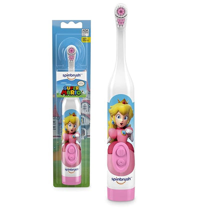 Spinbrush Princess Peach Kids Electric Battery Toothbrush, Soft, 1 ct