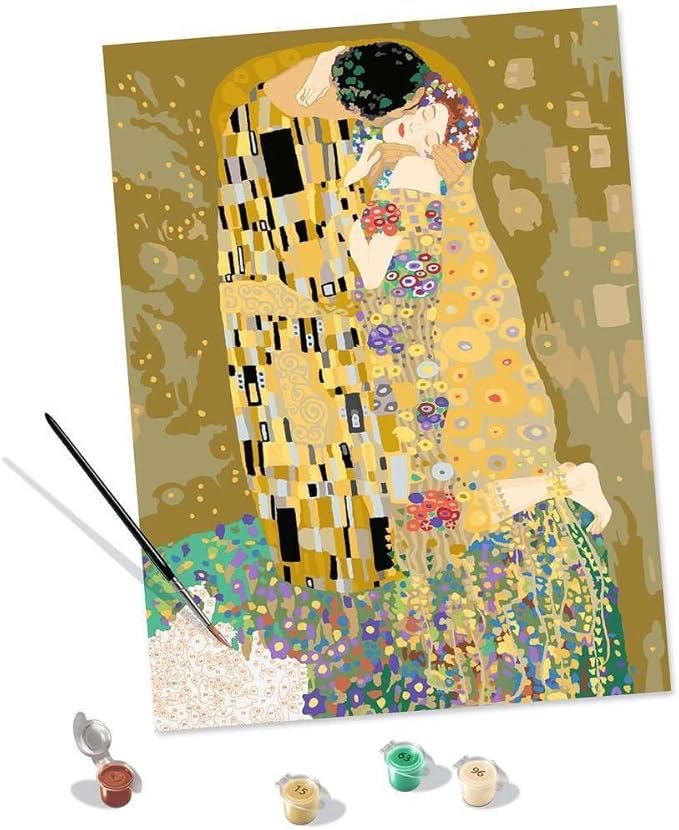 Ravensburger Klimt: The Kiss Paint by Numbers Kit for Adults - 23648 - Painting Arts and Crafts for Ages 14 and Up