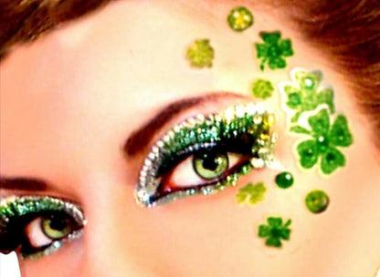 Face Body Glitter, Hair Glitter Sparkles Chunky St Patricks Day Face Glitter Makeup,Green Face Paint Holographic Chunky Sequins Glitters for Eye Lip Hair Nails,Festival Rave Accessories (3pc Green)