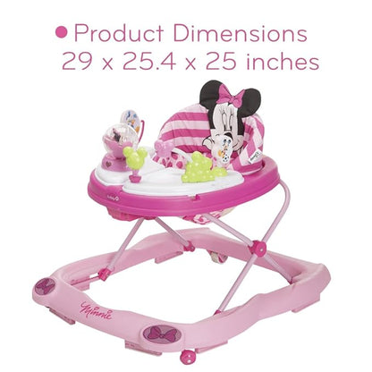 Disney Baby Minnie Mouse Baby Walkers and Activity Center, Pink Glitter Music and Lights Walker
