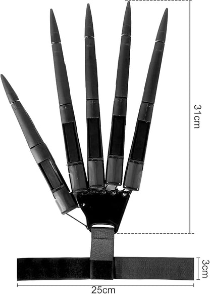 Halloween Articulated Fingers,Articulated Finger Extensions with Flexible Joints,Claw Gloves for Party Dress Cosplay Costume Props Black