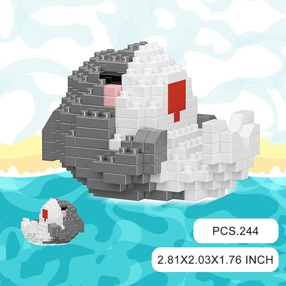 Marine Animals Building Blocks Sets Mini Building Blocks Ocean Animal Sea Creatures Building Blocks Set Mini Building Blocks Toys STEM Gifts for Kids Adult(Shark)