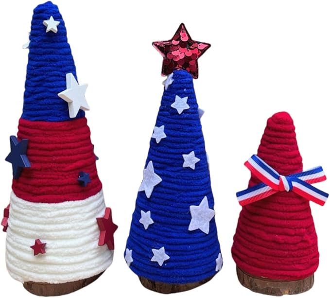 300 Pcs Thick Pipe Cleaners Craft Supplies 3 Assortment Patriotic Red White Blue Color Chenille Stems for Art and Craft Projects Creative DIY Independence Day Decorations (Patriotic Tree-300pcs)
